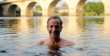 Robson Green in the River Tyne at Hexham, Northumberland